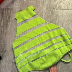 SXY green and sheer halter top